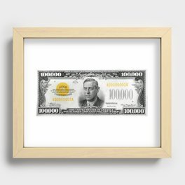 Highly EXCLUSIVE Replica 1934 - 100,000 GOLD CERTIFICATE Bank Note Recessed Framed Print