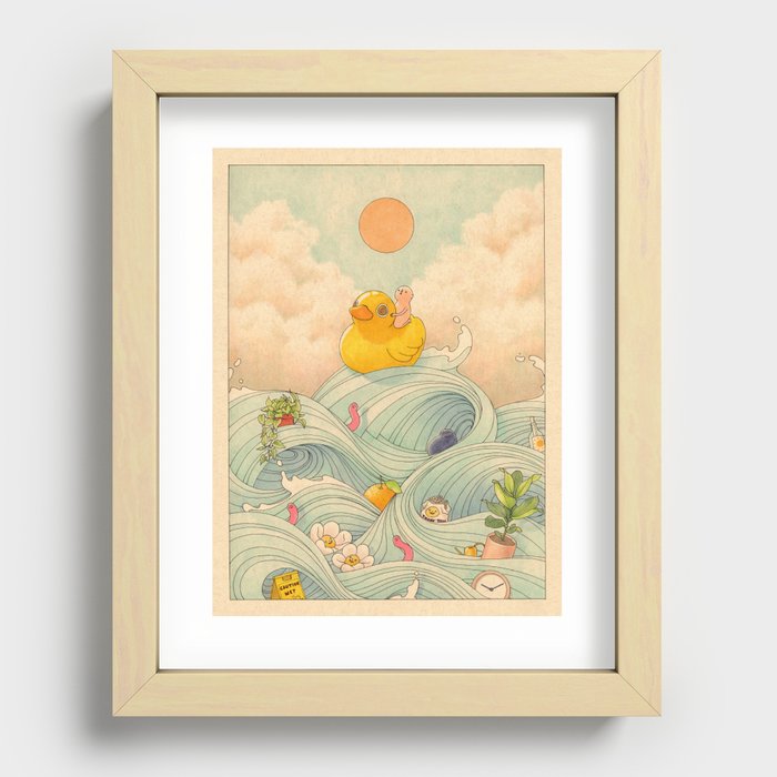 Duck at Sea Recessed Framed Print