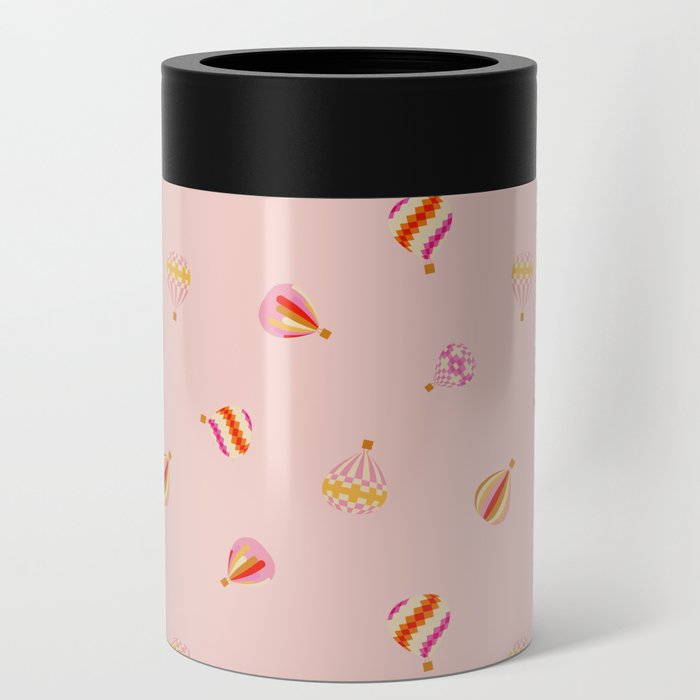 Pink Hot Air Balloons Pattern Can Cooler