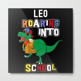 Leo Back To School Dinosaur Accessories Metal Print