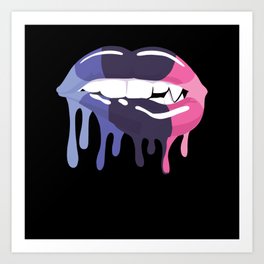 Omnisexual Flag Gay Pride Lgbtq Lips Mouth Art Print