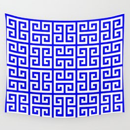 Greek Key (Blue & White Pattern) Wall Tapestry