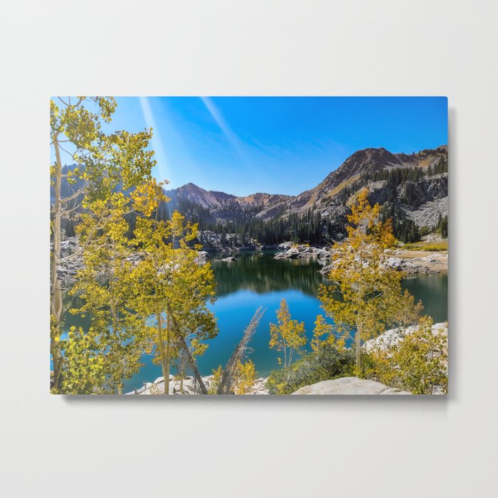 Autumn Alpine Lake in Wasatch Mountain Range Utah Metal Print
