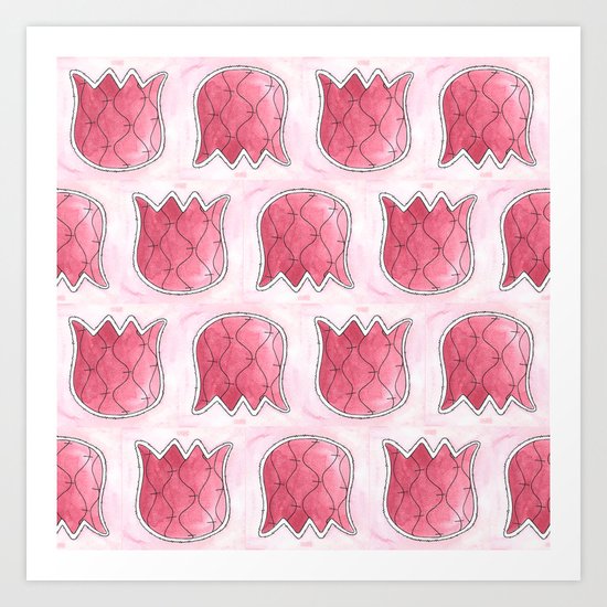 Topsy Turvy Tulips 2 Art Print