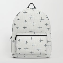 Abstract hand painted black white watercolor crosses Backpack