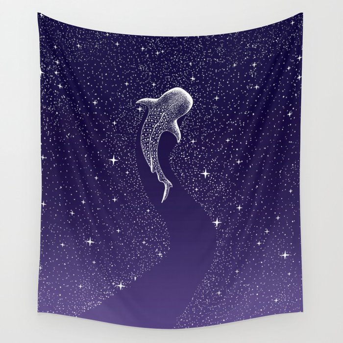 Star Eater - space from Dark Blue to Purple Wall Tapestry