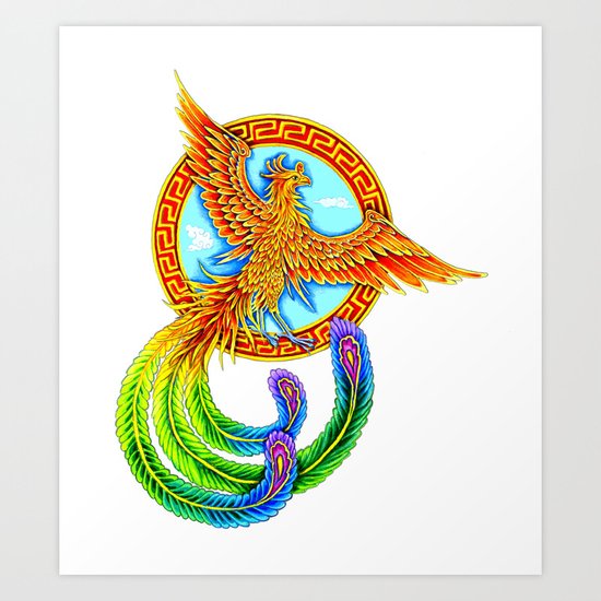 Chinese Vermilion Bird Art Print