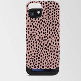 Pink and Black Dalmatian Spots (black/pink) iPhone Card Case