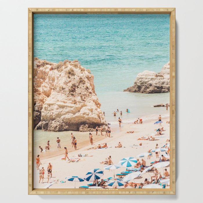 Aerial Beach Print - Ocean (part one of a diptych) Sea Travel photography Serving Tray