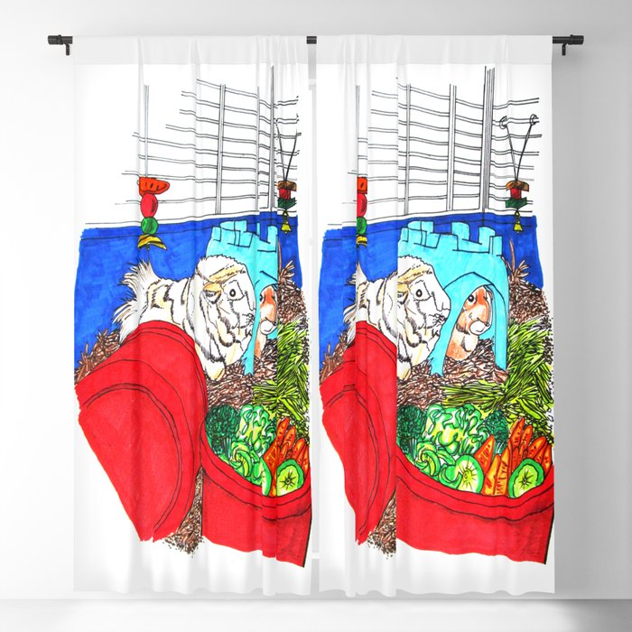 Guinea Pigs In A Cage Blackout Curtain