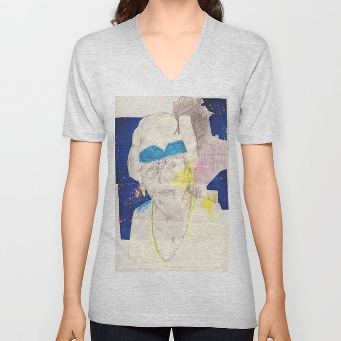 flip shades in space V Neck T Shirt