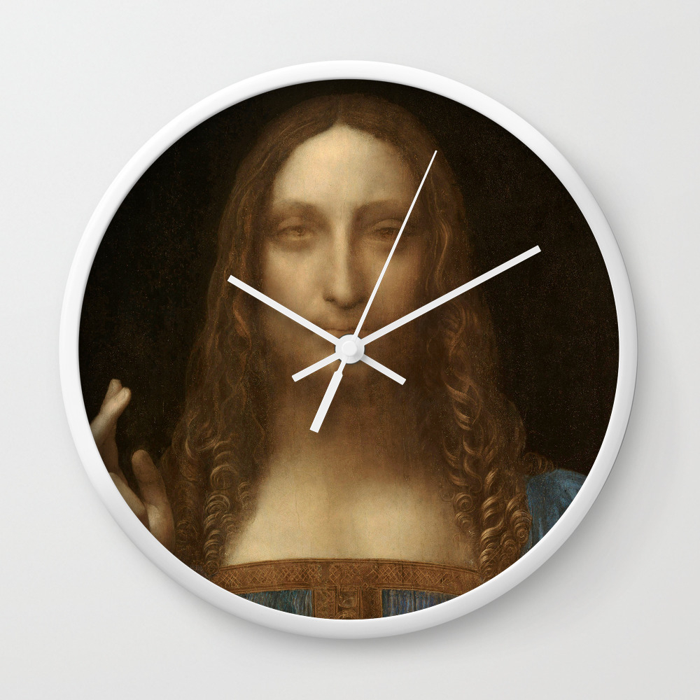 Price Slashed On 450m Leonardo Da Vinci Salvator Mundi Wall Clock By Podartist Society6
