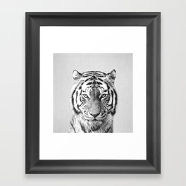 Tiger - Black & White Framed Art Print