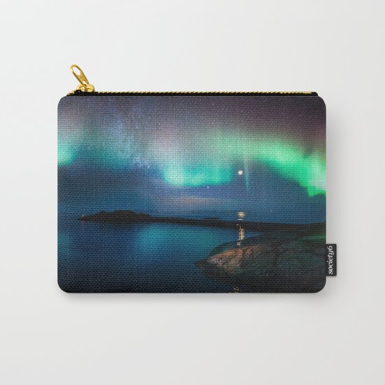 Aurora Borealis Over Coastal Waters Carry-All Pouch