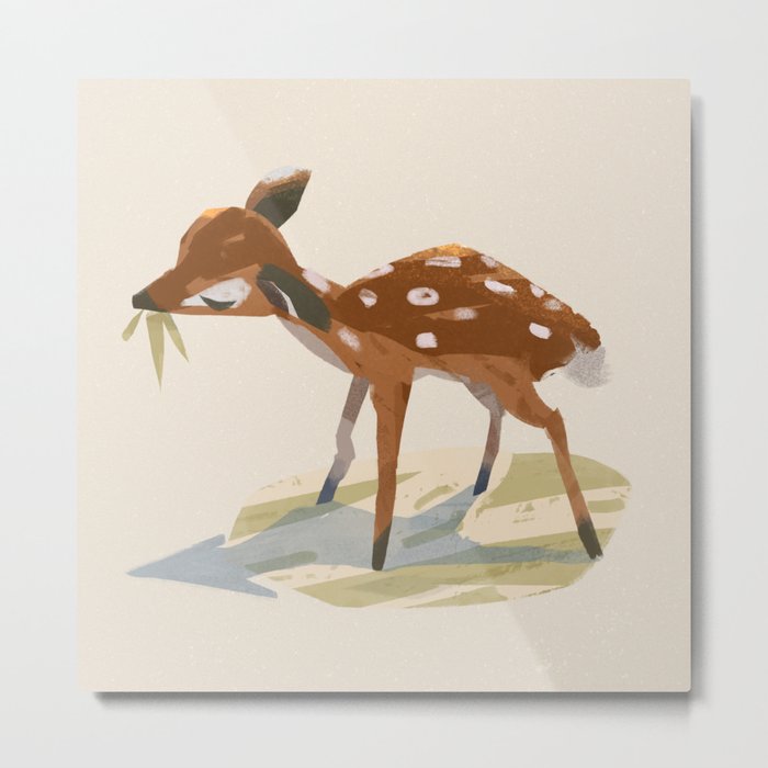 Formosan Sika Deer Illustration Metal Print
