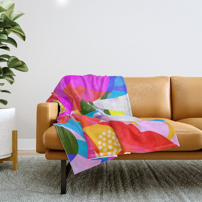 Abstract Florals I Throw Blanket