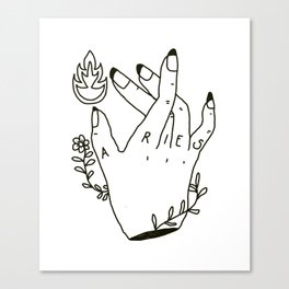 Aries hand tattoo Canvas Print
