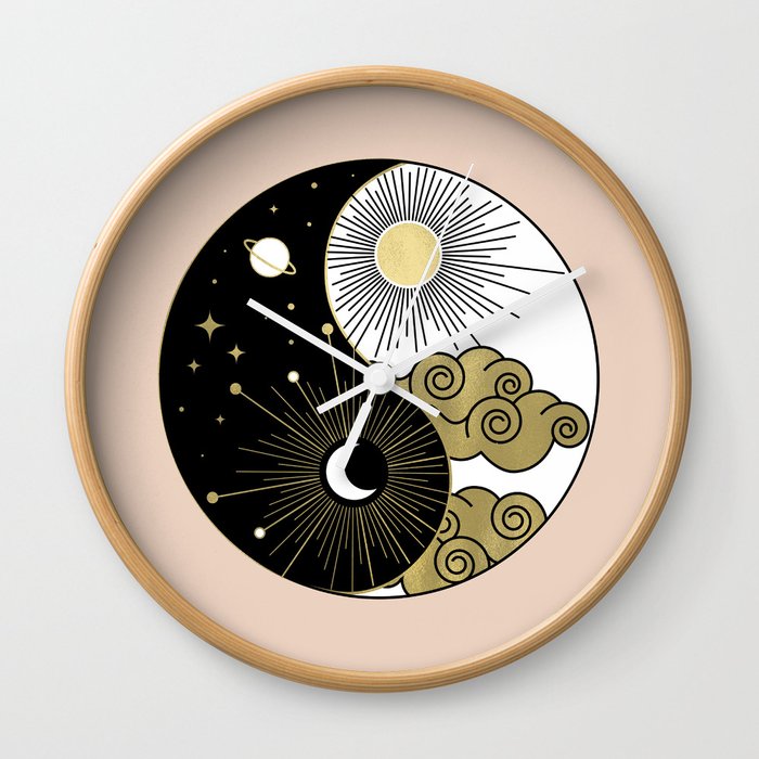 Yin and Yang Theme Wall Clock