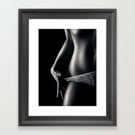 Woman in pantie closeup 2 Framed Art Print