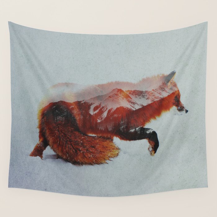 Wandering Fox Wall Tapestry by Andreas Lie Society6