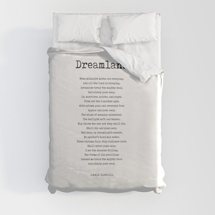 Dreamland - Lewis Carroll Poem - Literature - Typewriter Print 1 Duvet Cover