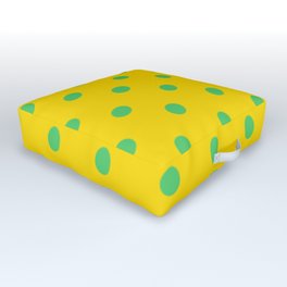Polka-Dots Love Yellow and Blue Take The Clue Outdoor Floor Cushion