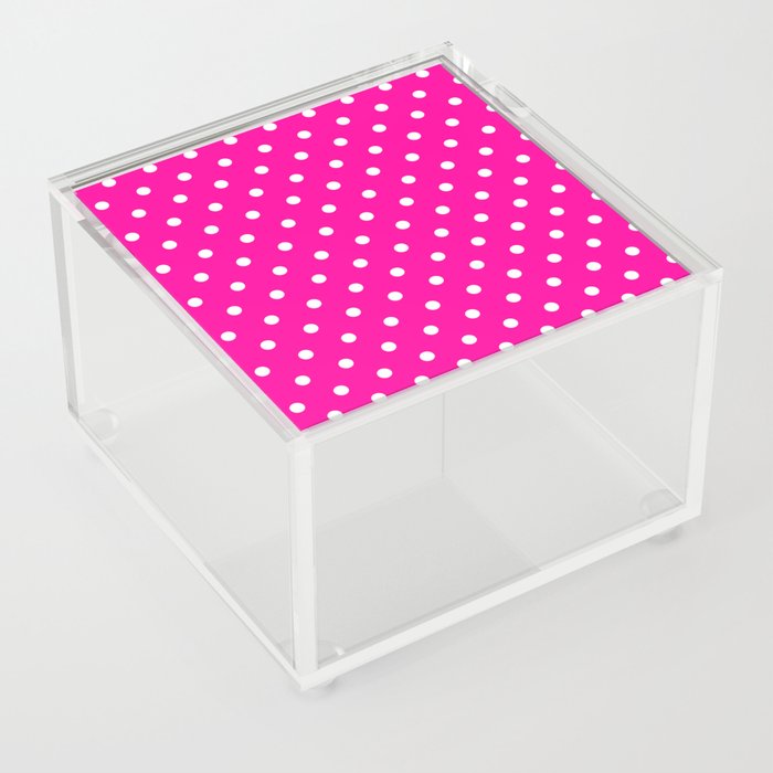 Polka Dot Pattern rose Acrylic Box