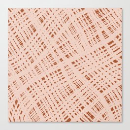 Rough Weave Abstract Burlap Painted Pattern in Salmon Terracotta Rust Clay Canvas Print