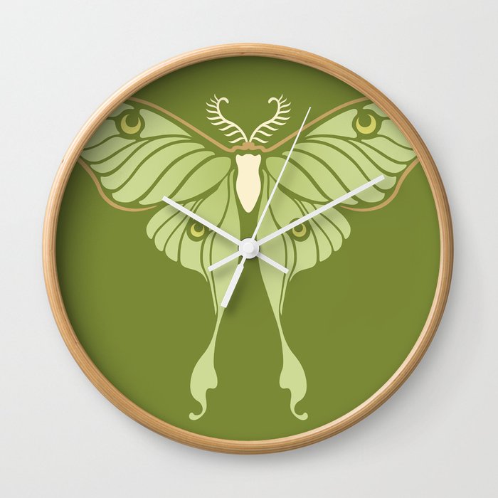 Luna Moth Wall Clock