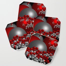3D in red, white and black -10- Coaster | 3D Art, Balls, Flow, Graphicdesign, Spheres, Black, Red, White, 3D, Floating 