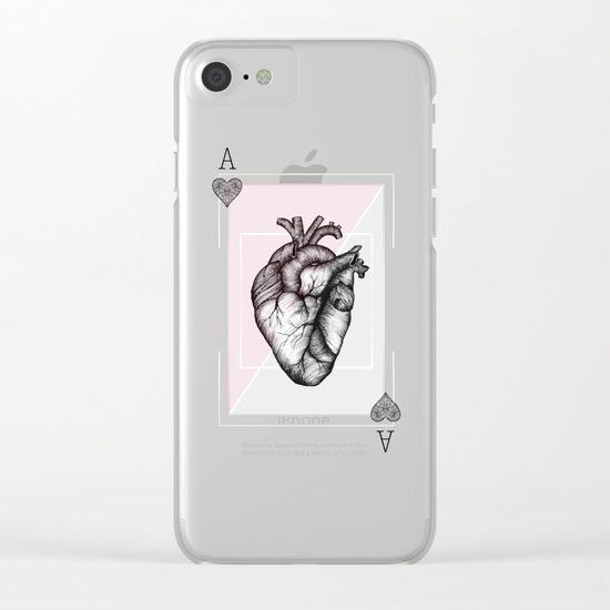 Ace of Hearts Clear iPhone Case