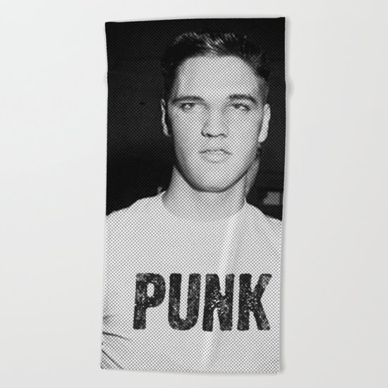 Elvis is a Punk Beach Towel