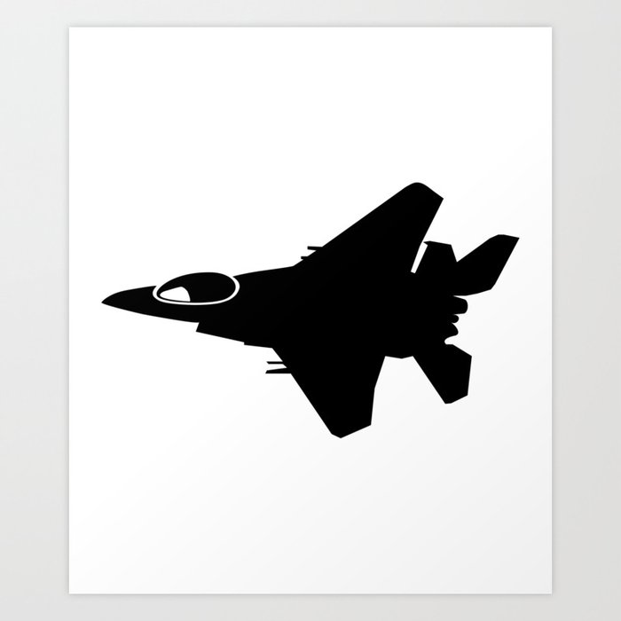 F16 War Plane Jet Silhouette Art Print By Azza1070 Society6