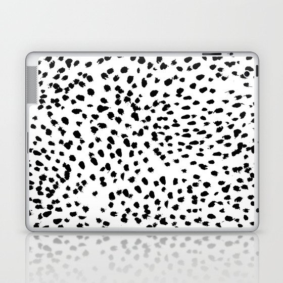 Nadia - Black and White, Animal Print, Dalmatian Spot, Spots, Dots, BW Laptop & iPad Skin