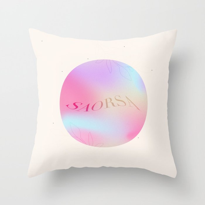 saorsa - freedom gradient energy vintage abstract pastel art  Throw Pillow