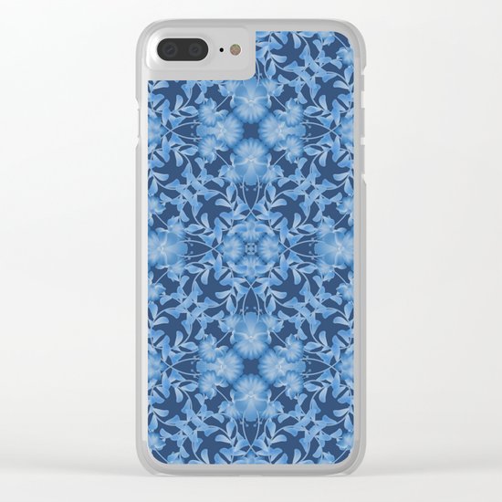 Blue floral ornament. Clear iPhone Case