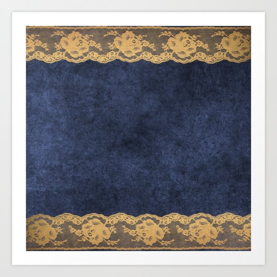 Blue Lace Velvet 02 Art Print