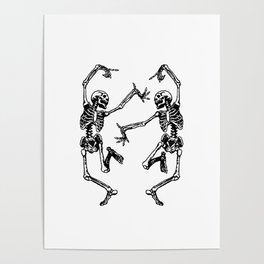 Duo Dancing Skeleton Poster