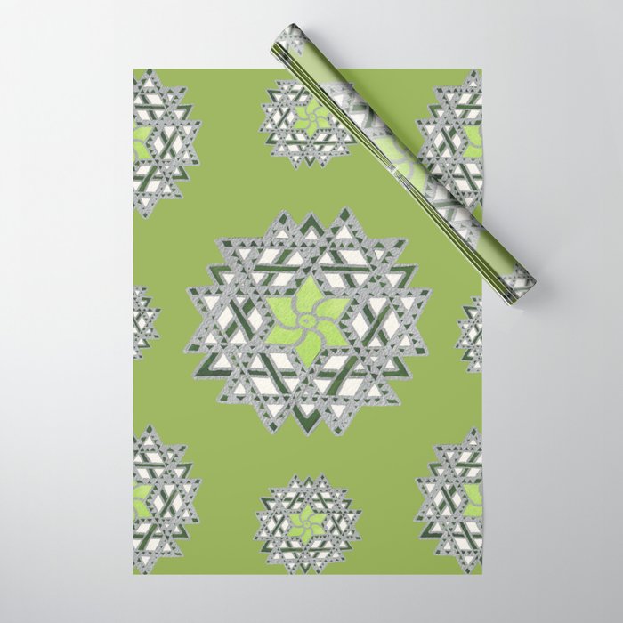 Ishwarya kolam - geometric mandala Wrapping Paper