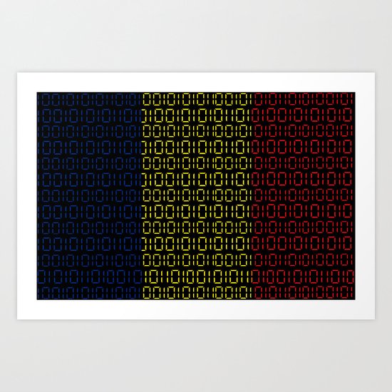 digital Flag (Chad) Art Print