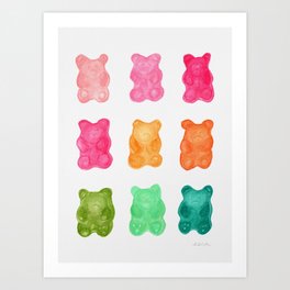 Gummy Bears Colorful Candy Art Print