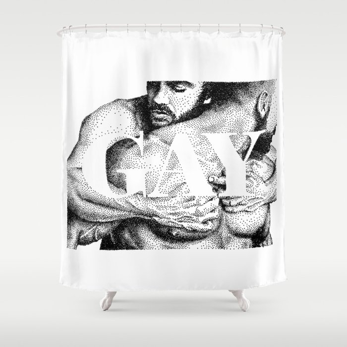 Gay Lettering Typography Shower Curtain