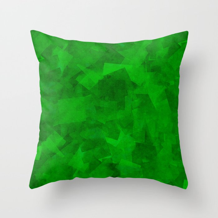 Emerald Fragments Throw Pillow