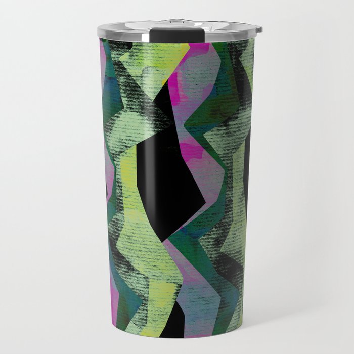 abstract pattern(pink and green) Travel Mug