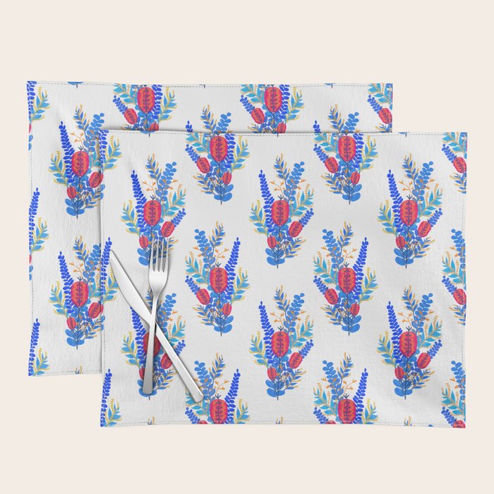 Australian Native Bouquet Placemat by Leanne Simpson Society6