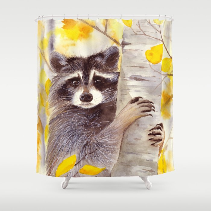 Live fast eat trash, Racoon Shower Curtain