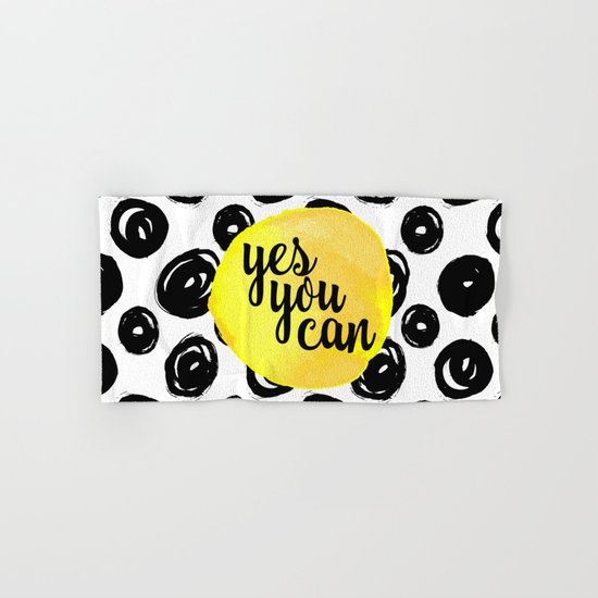 Yes You Can Motivational Quote Hand & Bath Towel