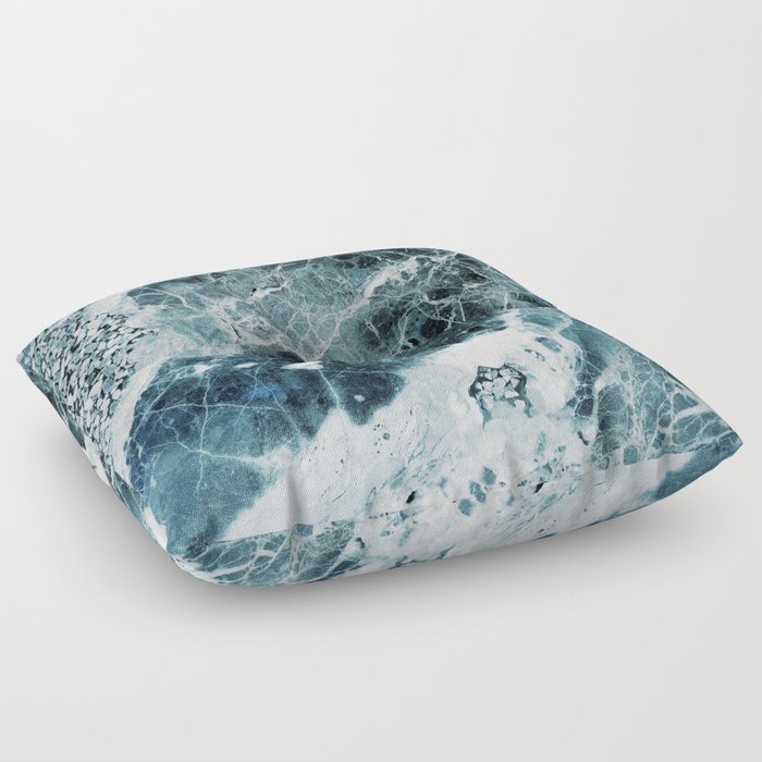 Blue Sea Marble Floor Pillow