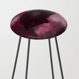 Abstrarium #6 Cherry Velvet Abstract Painting Counter Stool