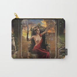 XI. Justice Tarot Card Illustration (Color) Carry-All Pouch